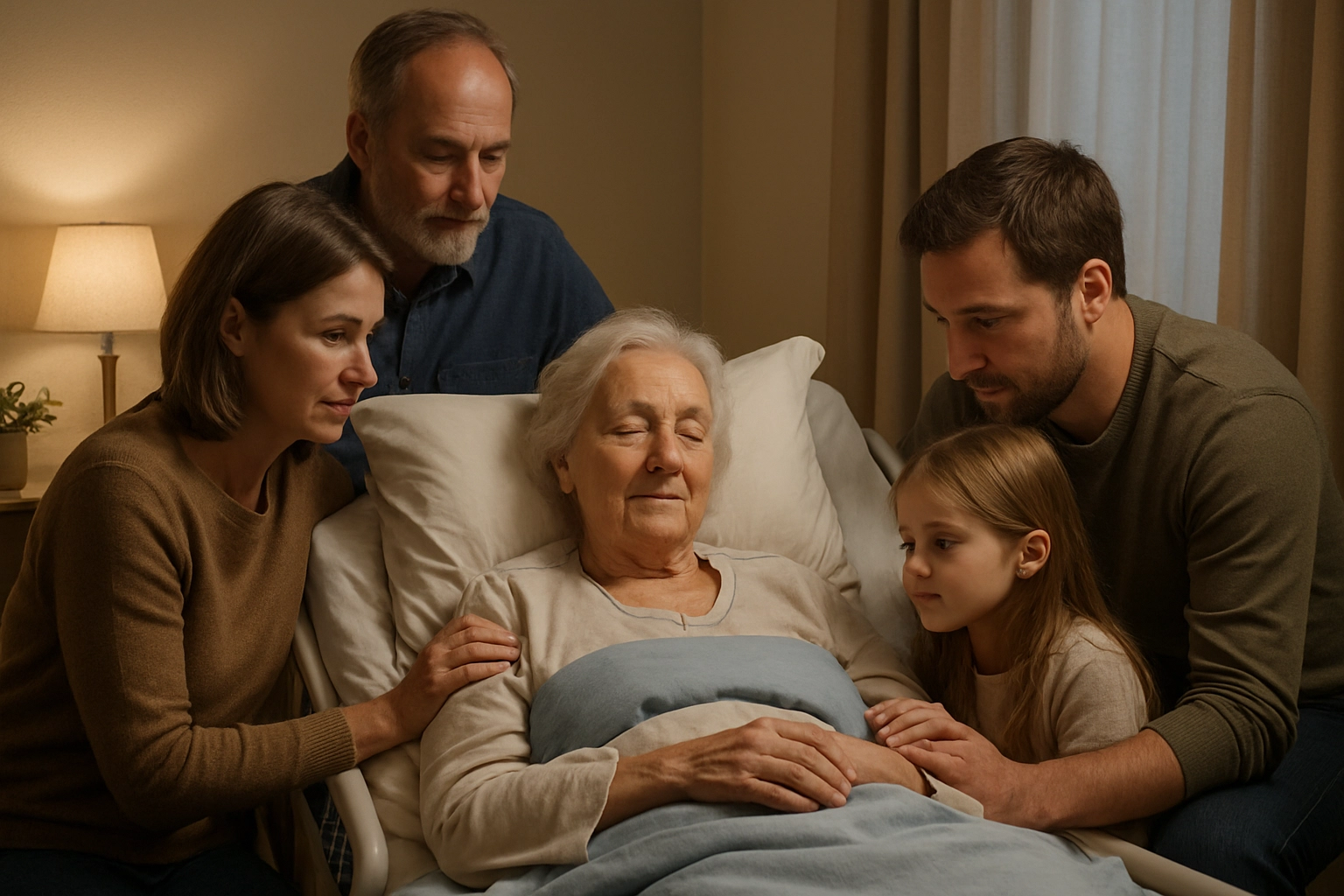 Family gathered at home